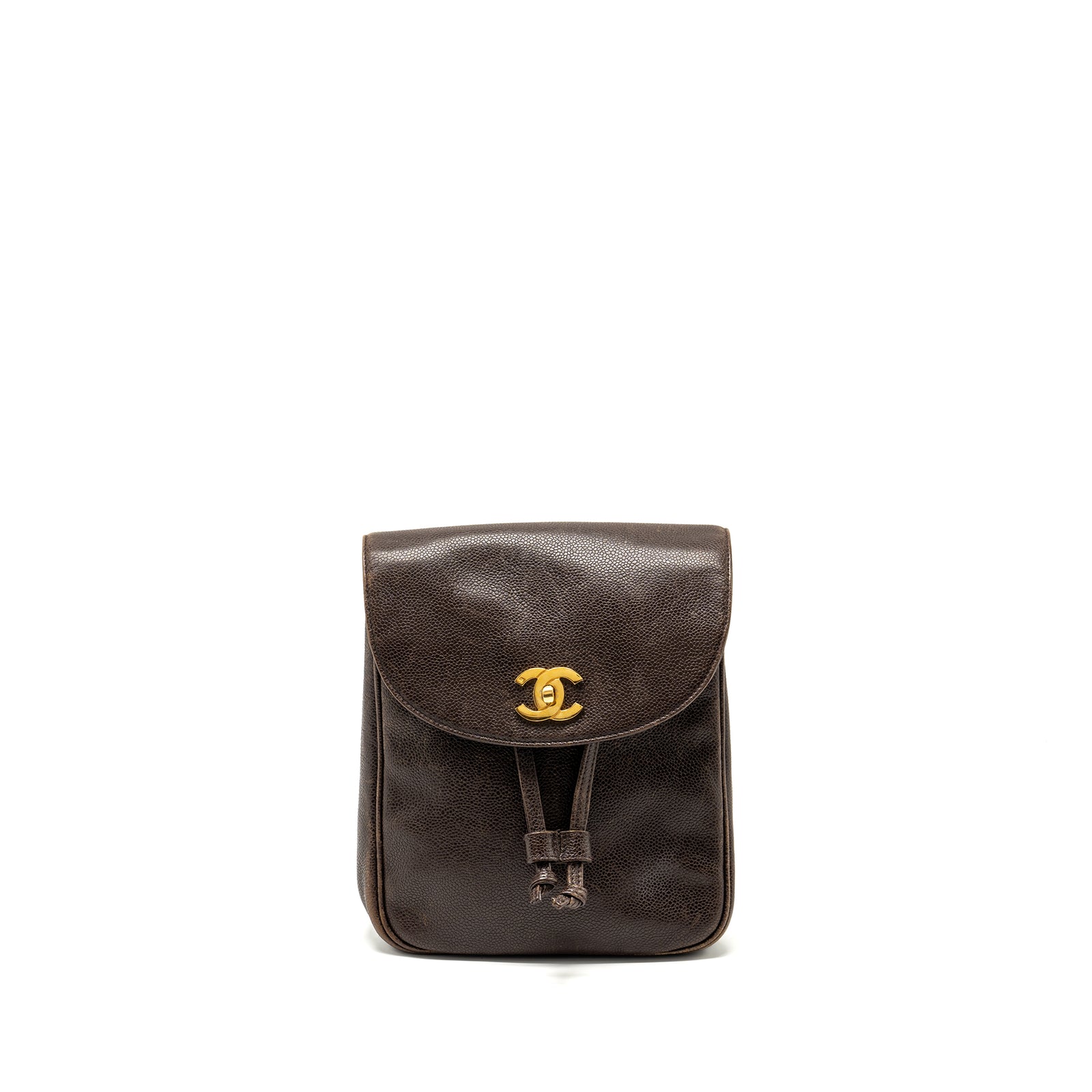 Chanel Brand New Vintage Brown Caviar Faux Tortoise Backpack Chanel Brown Caviar Leather Backpack with Tortoiseshell CC Lock main image 4