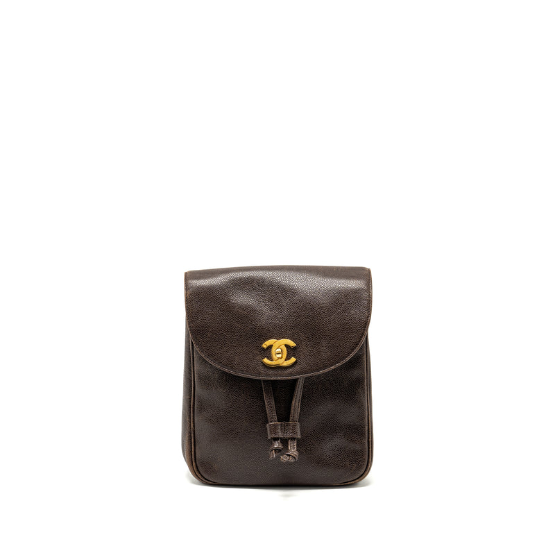 Chanel Vintage flap backpack caviar brown GHW