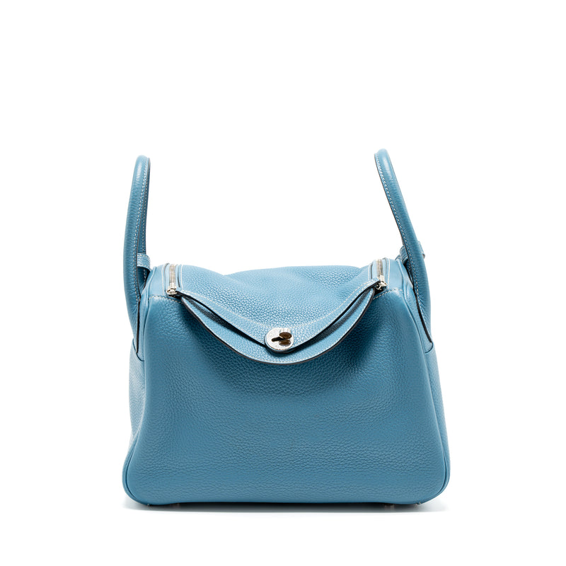 Hermes Lindy 30 Clemence Blue Jeans SHW Stamp T