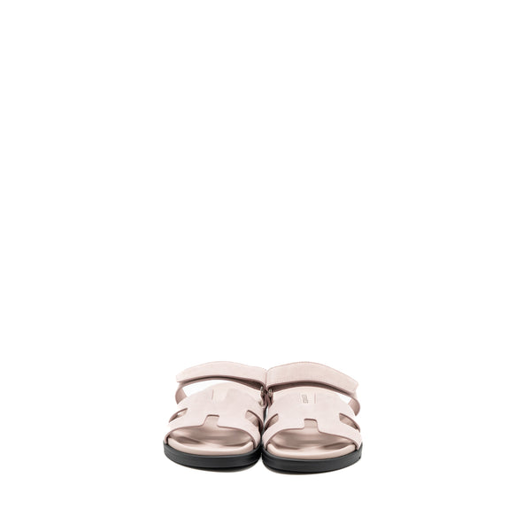 Hermes size 37 chypre sandals suede / Mauve pale