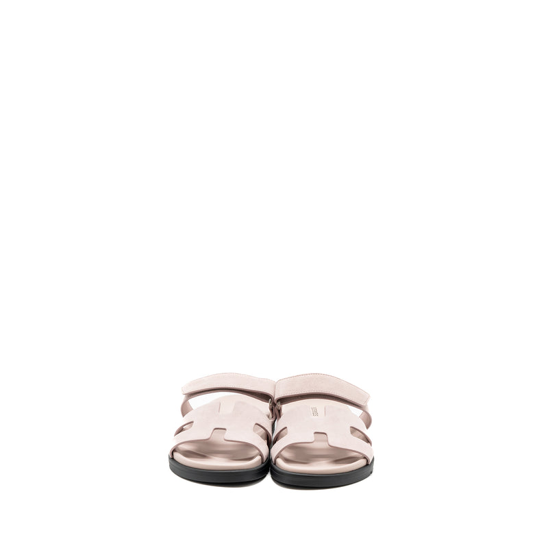 Hermes size 37 chypre sandals suede / Mauve pale