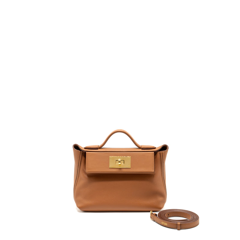 Hermes mini 24/24 2424-21 bag evercolor/swift Gold GHW Stamp B