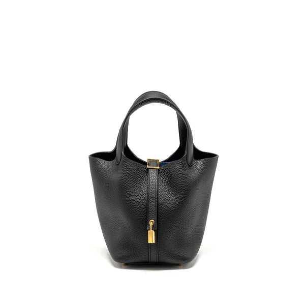 Hermes Picotin 18 Lock Bag Clemence Black GHW Stamp B