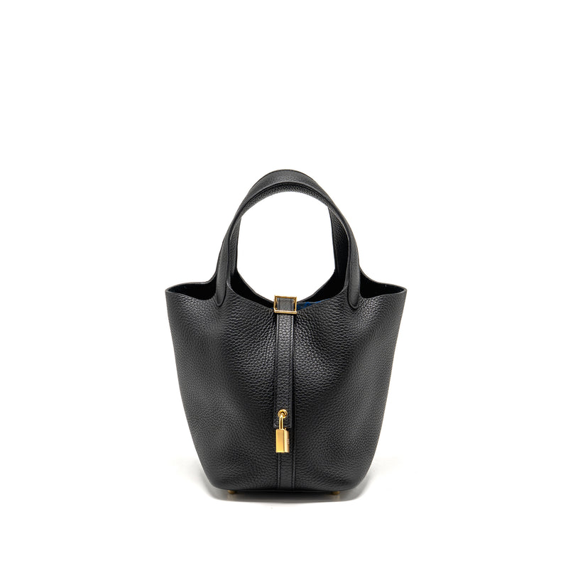 Hermes Picotin 18 Lock Bag Clemence Black GHW Stamp B