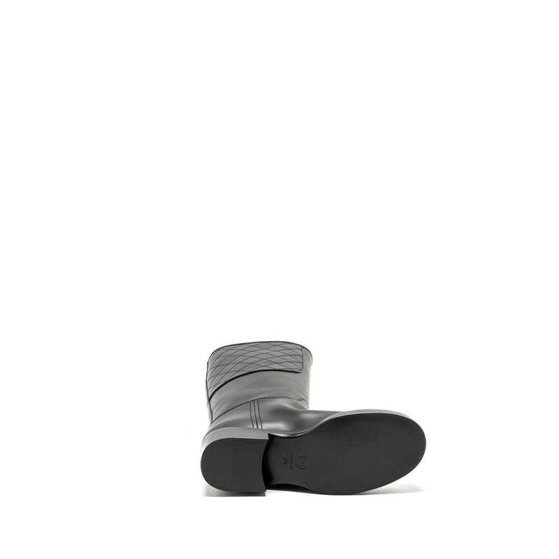 Chanel Size 38 CC Logo High Boots Calfskin Black