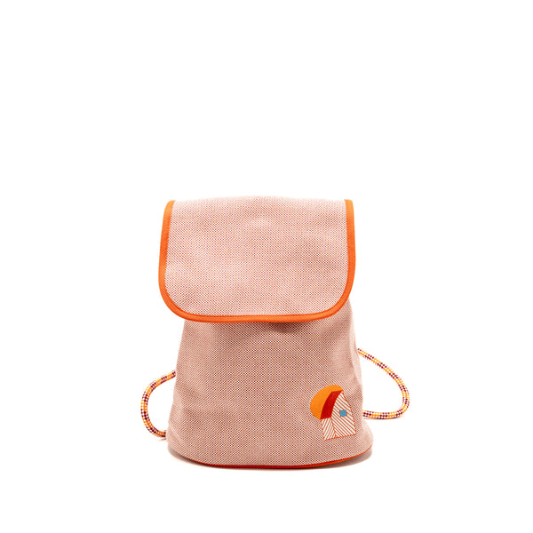 Hermes Les Cabanes backpack canvas pink / orange