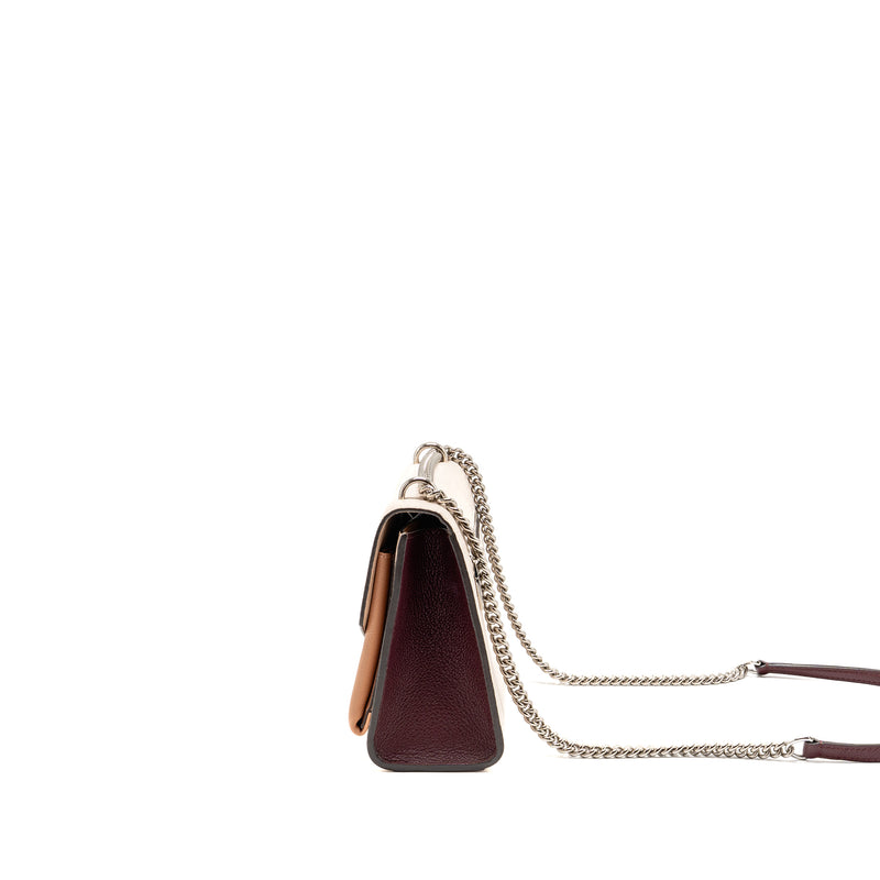 Louis Vuitton Mylockme BB Calfskin Burgundy/White/Pink SHW