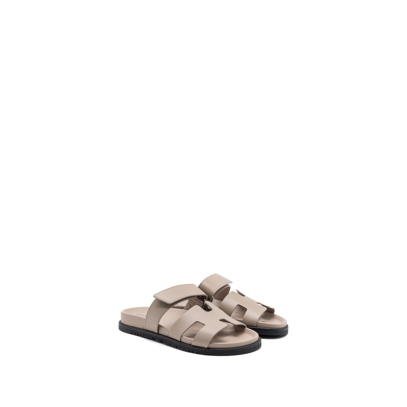 Hermes Size 38 Chypre Sandals Veau Beige Mastic SHW