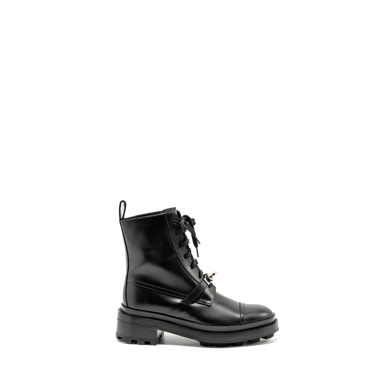 HERMES Size 37.5 Funk Ankle Boot Black SHW