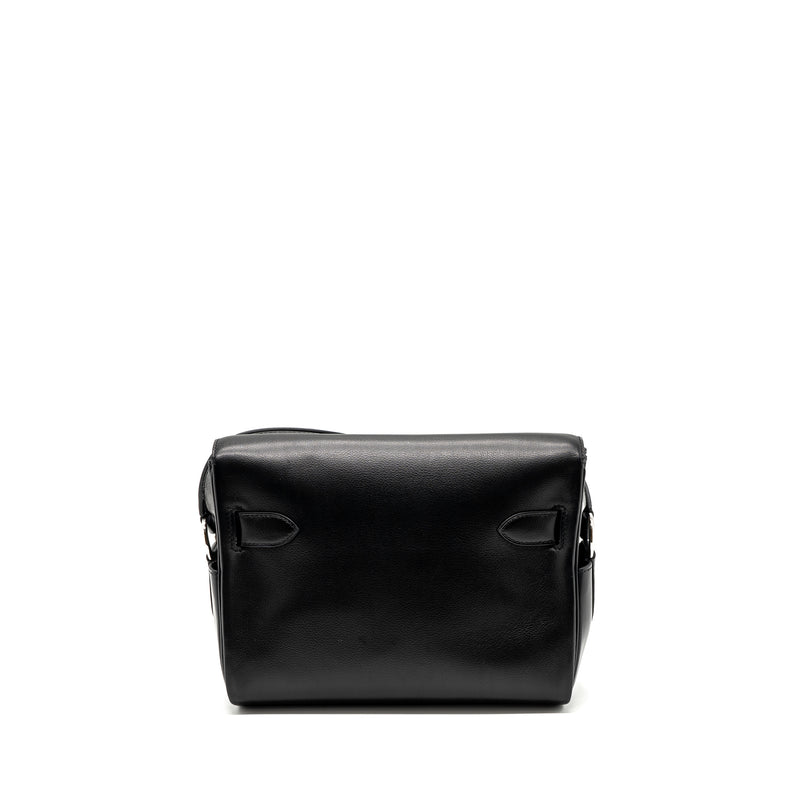 Hermes kelly messanger PM bag evergrain black SHW stamp B