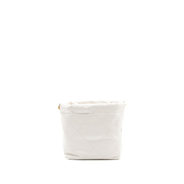 Chanel Mini 22 bag shiny calfskin white GHW (microchip)