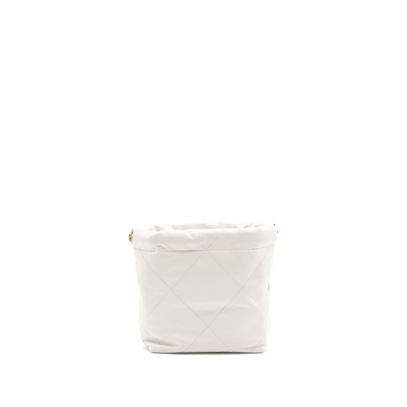 Chanel Mini 22 bag shiny calfskin white GHW (microchip)