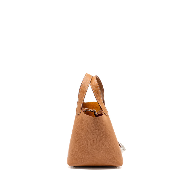 Hermes picotin 18 lock Bag Clemence Gold SHW stamp B