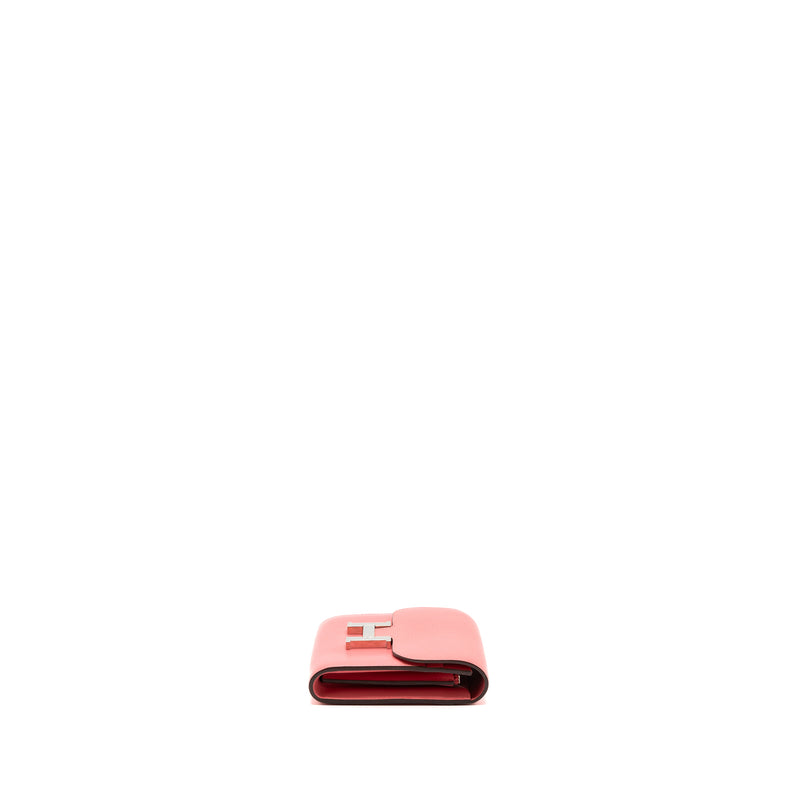 Hermes Constance Compact Wallet Evercolor Rose Azalee SHW Stamp C