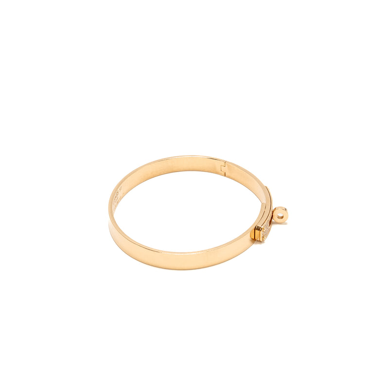 Hermes Size ST Kelly Bracelet Rose Gold, Diamonds