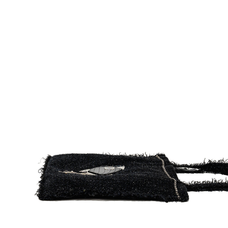 Chanel rocket tote bag tweed black SHW