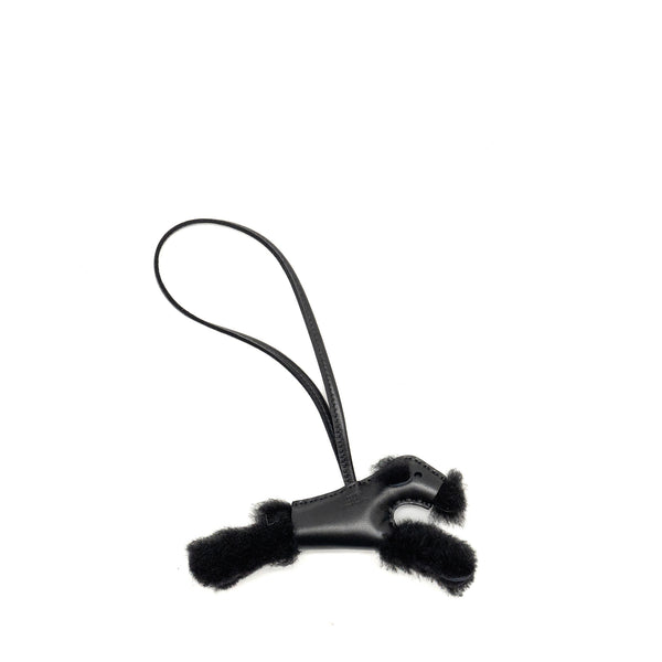 Hermes Buddy Charm Shearing/Leather SO Black Stamp W
