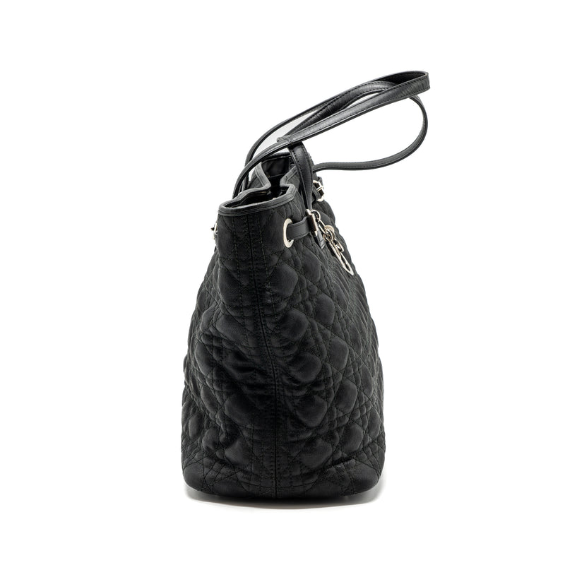 Dior Shopping Tote Bag Fabric/Leather Black SHW