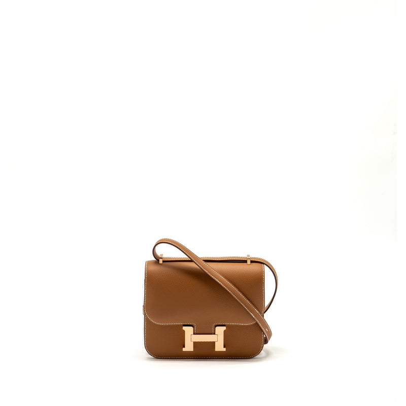 Hermes Mini Constance epsom Gold RGHW stamp B