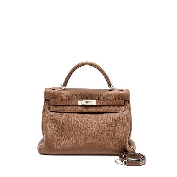 Hermes kelly 32 togo chocolate SHW stamp square Q