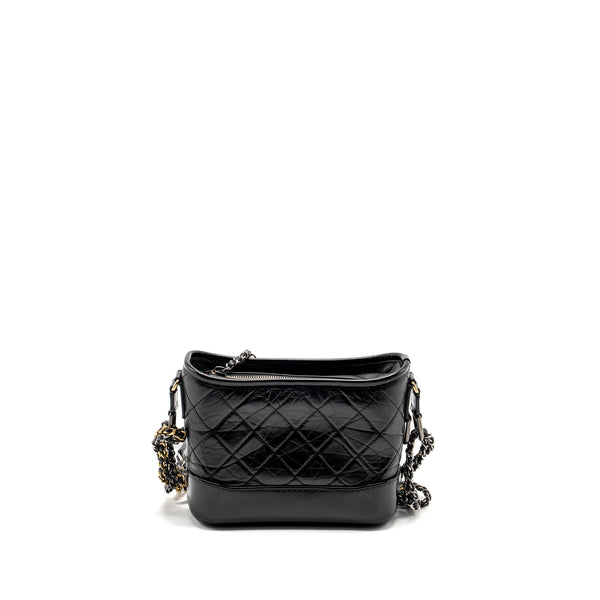 Chanel Small Gabrielle Hobo Bag Calfskin Black Multicolour Hardware