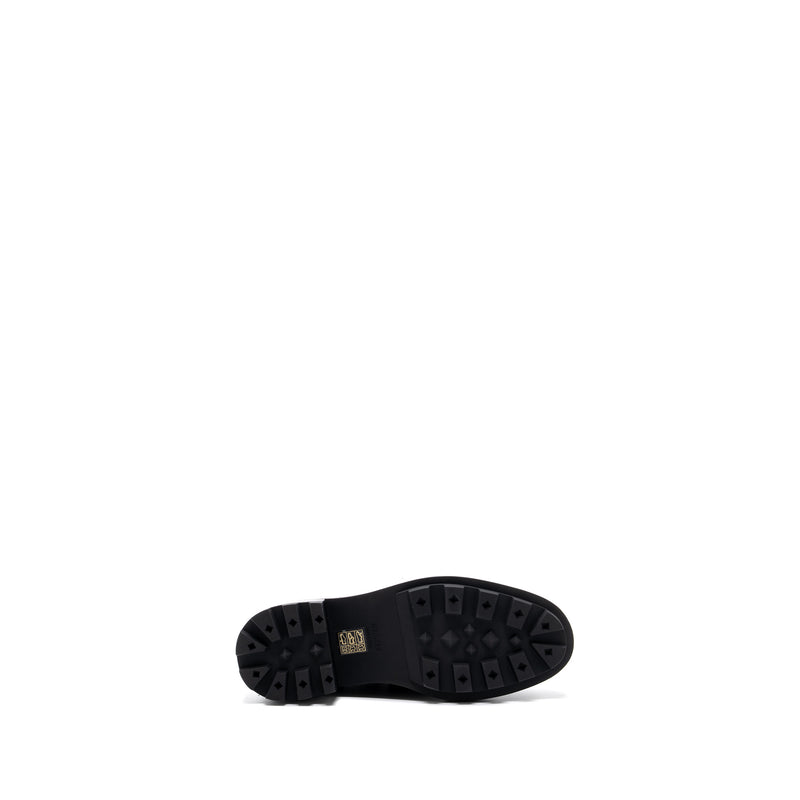 Hermes size 37.5 Derby Oxford loafer calfskin black SHW