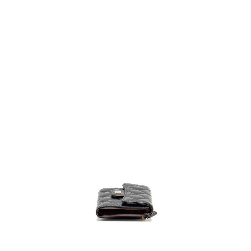 Chanel Small Classic Compact Wallet Caviar Black GHW (Microchip)