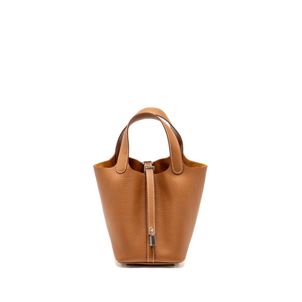 Hermes picotin 18 lock Bag Clemence Gold SHW stamp B