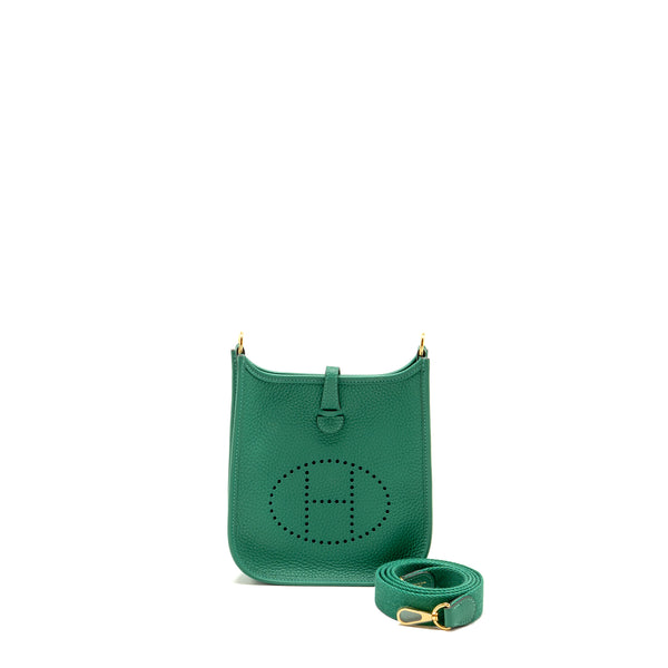 Hermes Mini Evelyne Clemence Vert Vertigo GHW Stamp W