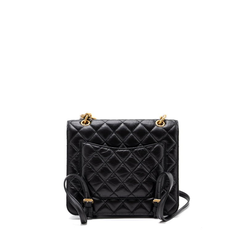 Chanel 23S flap backpack calfskin black brushed GHW (microchip)