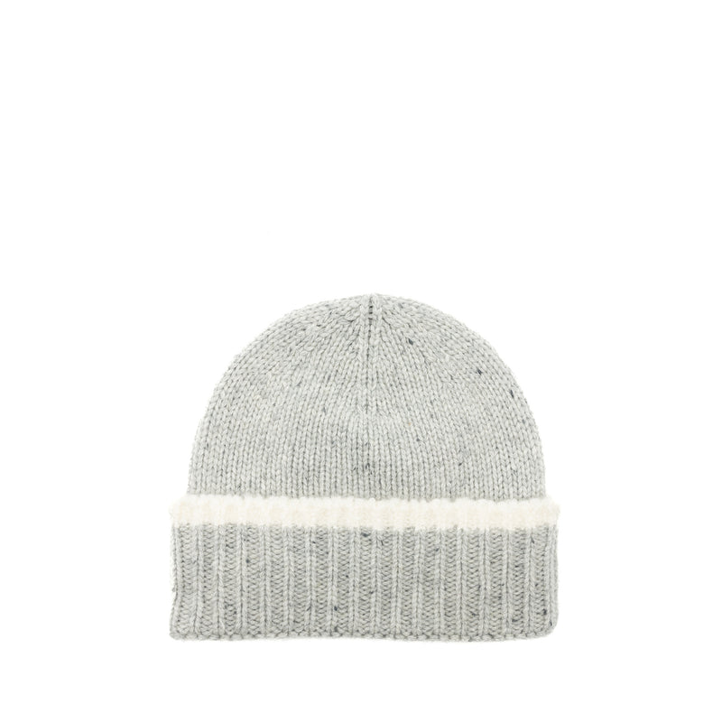 Chanel CC Logo Beanie Cashmere/ Silk Light Grey