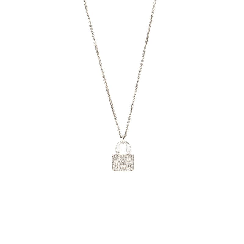 Hermes Constance Amulette Pendant White Gold Diamonds