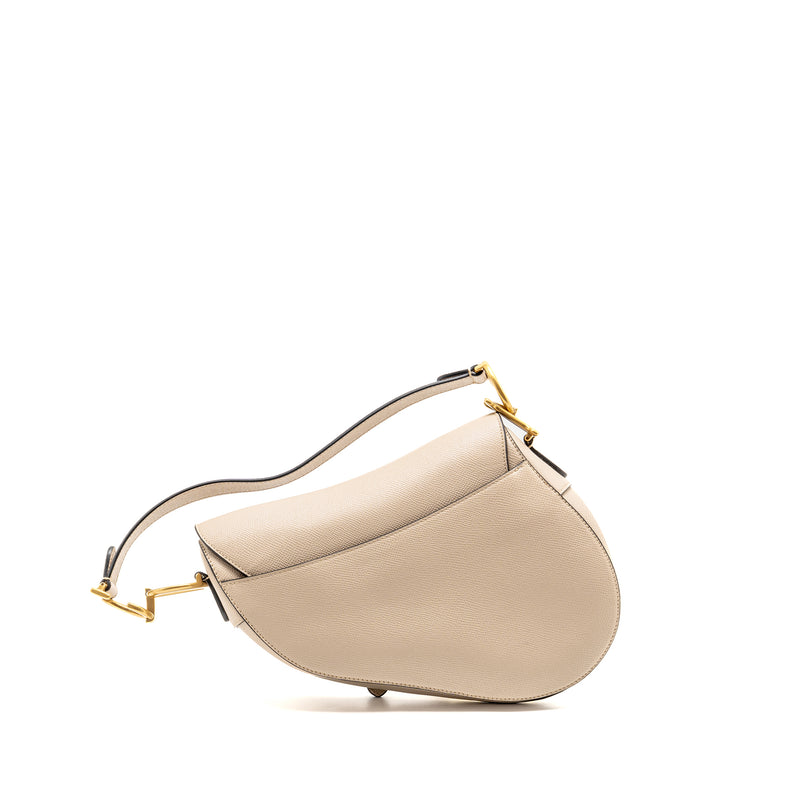 Dior Medium Saddle Bag Calfskin Beige GHW