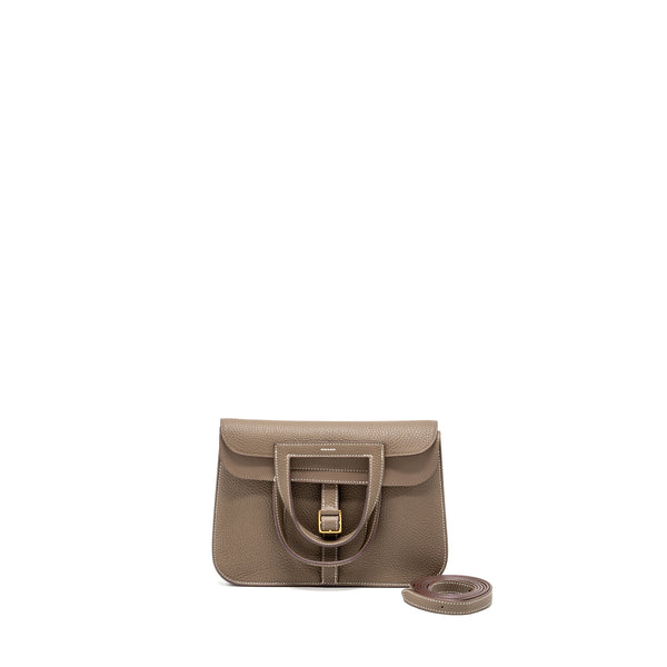 Hermes Halzan 25 clemence etoupe GHW stamp Z