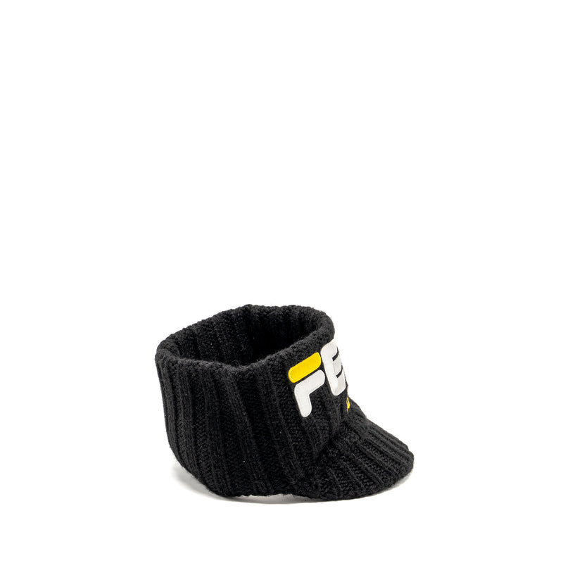 Fendi Mania Logo-Embroidered Knitted Headband Cap hat Alpaca/Wool Black/Multicolour