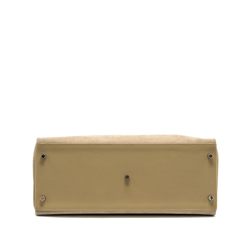 Hermes Maxi Kelly 42 Grizzly/Swift Gris Caillou / Beige Marfa SHW Stamp W