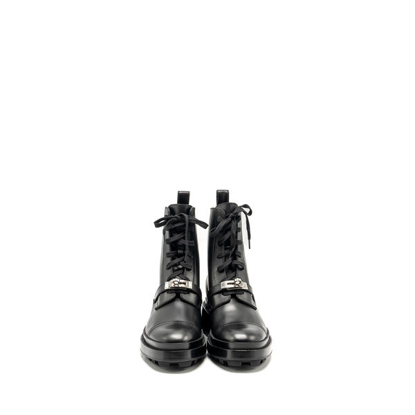 HERMES Size 37.5 Funk Ankle Boot Black SHW