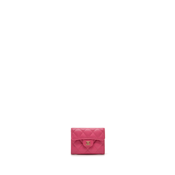 Chanel quilted small flap wallet caviar pink LGHW