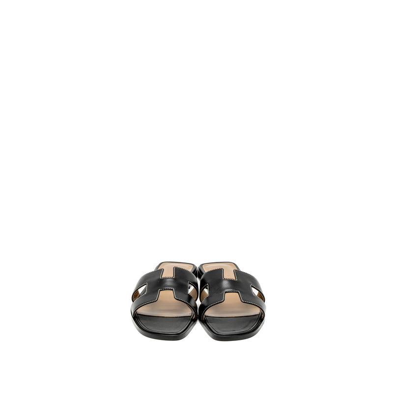 Hermes Size 38 Oran Sandal Box Black