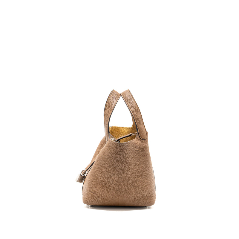 Hermes picotin 18 lock bag clemence alezan / Biscuit SHW stamp Z
