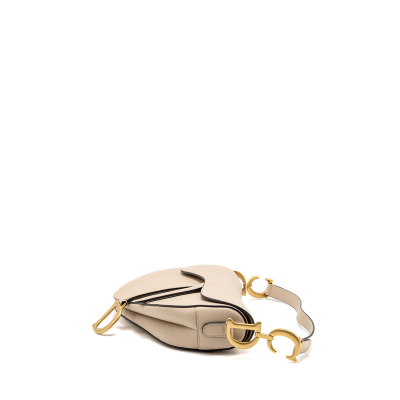 Dior Medium Saddle Bag Calfskin Beige GHW