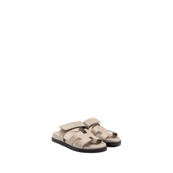 Hermes size 37 chypre sandals beige mastic