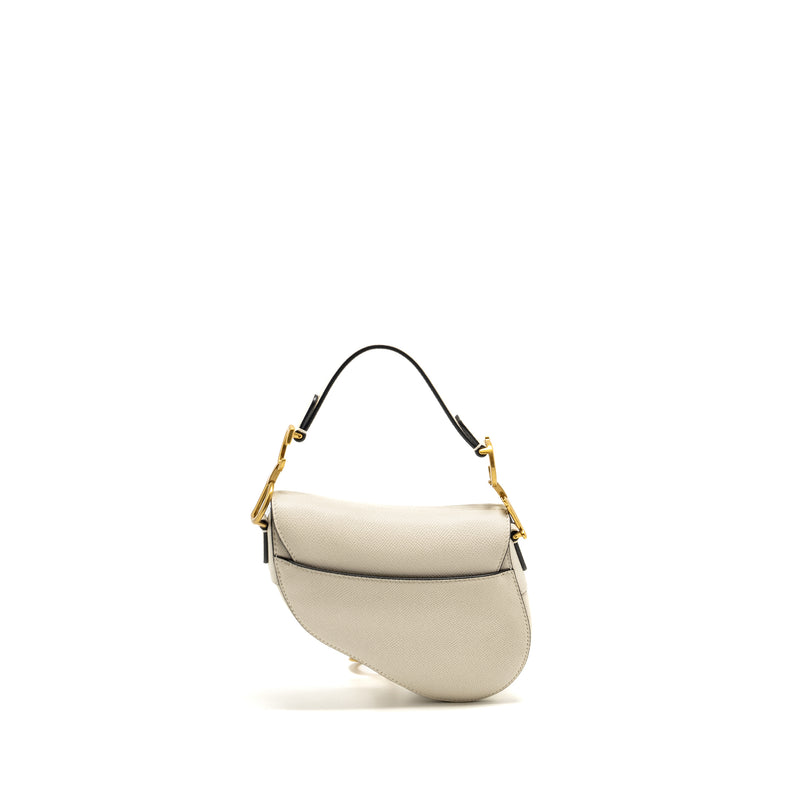 Dior Mini Saddle Bag Calfskin White GHW