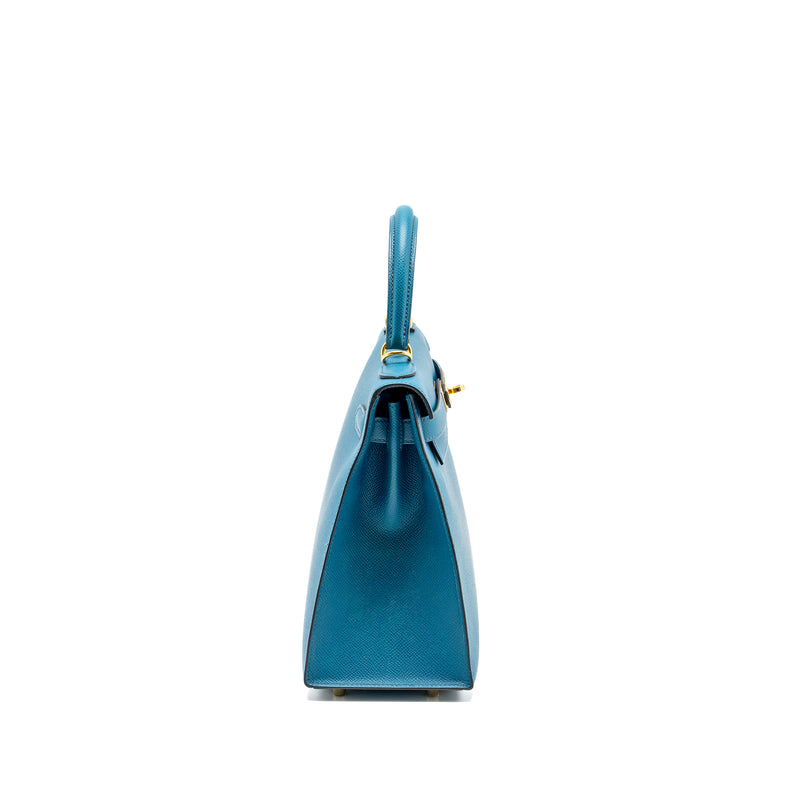 Hermes kelly 28 epsom blue izmir GHW stamp square Q
