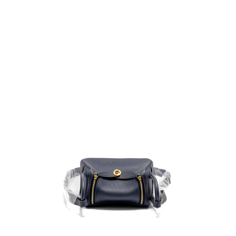 Hermes Mini Lindy Clemence Blue Nuit GHW Stamp Y