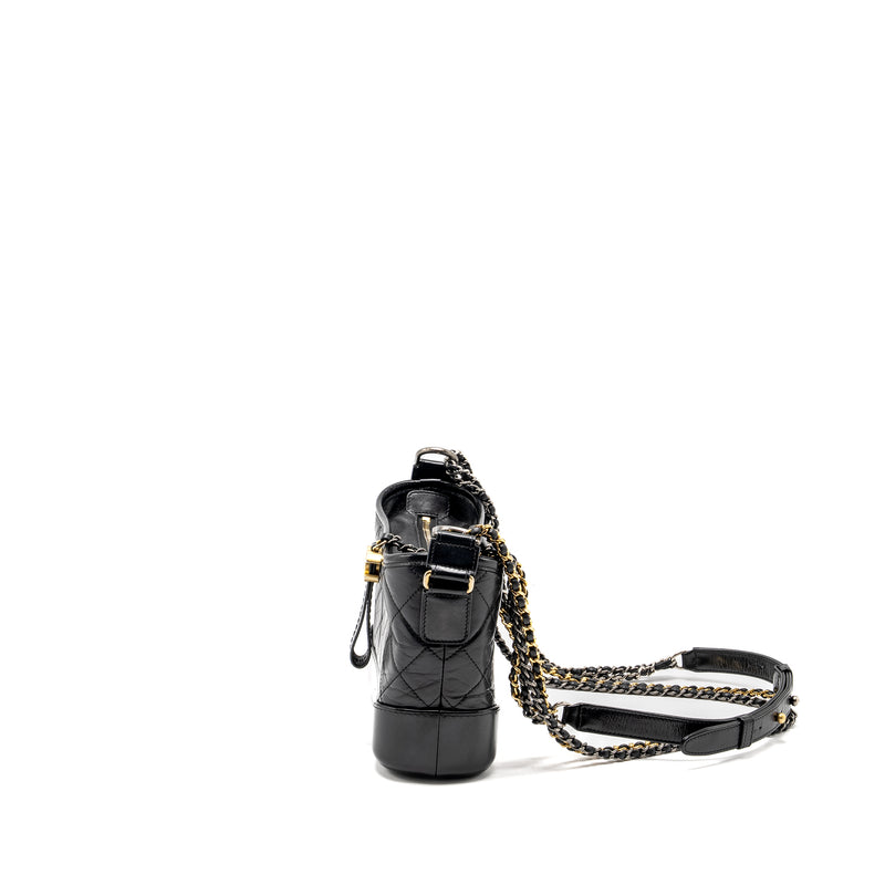 Chanel Small Gabrielle Hobo Bag Calfskin Black Multicolour Hardware