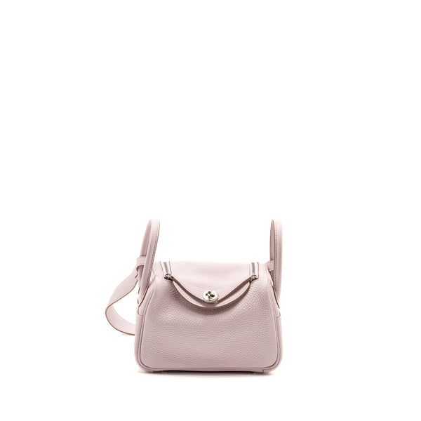 Hermes Mini Lindy Clemence Mauve Pale SHW stamp W