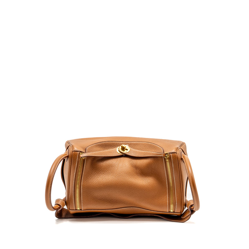 Hermes Lindy 30 Clemence Gold GHW Stamp A