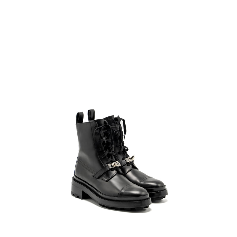HERMES Size 37.5 Funk Ankle Boot Black SHW