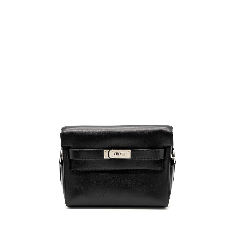 Hermes kelly messanger PM bag evergrain black SHW stamp B